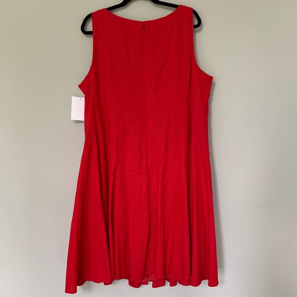 R&M Richards sleeveless midi dress linen blend fully lined back zip size 22W NWT - Picture 2 of 12